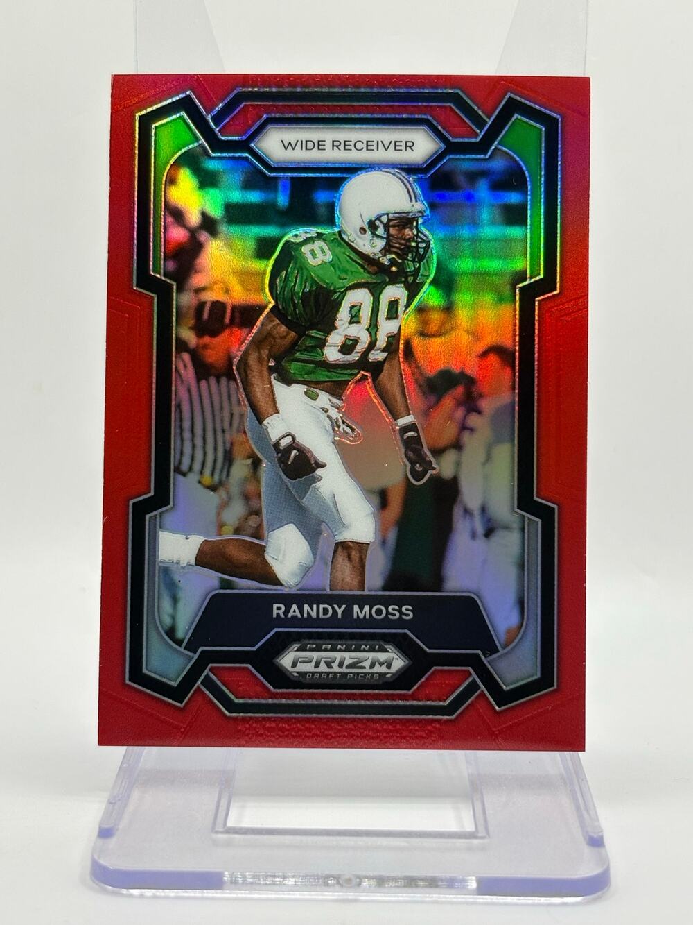 2024 Panini Prizm Draft Picks Randy Moss Red Prizm Refractor 19/299 SP